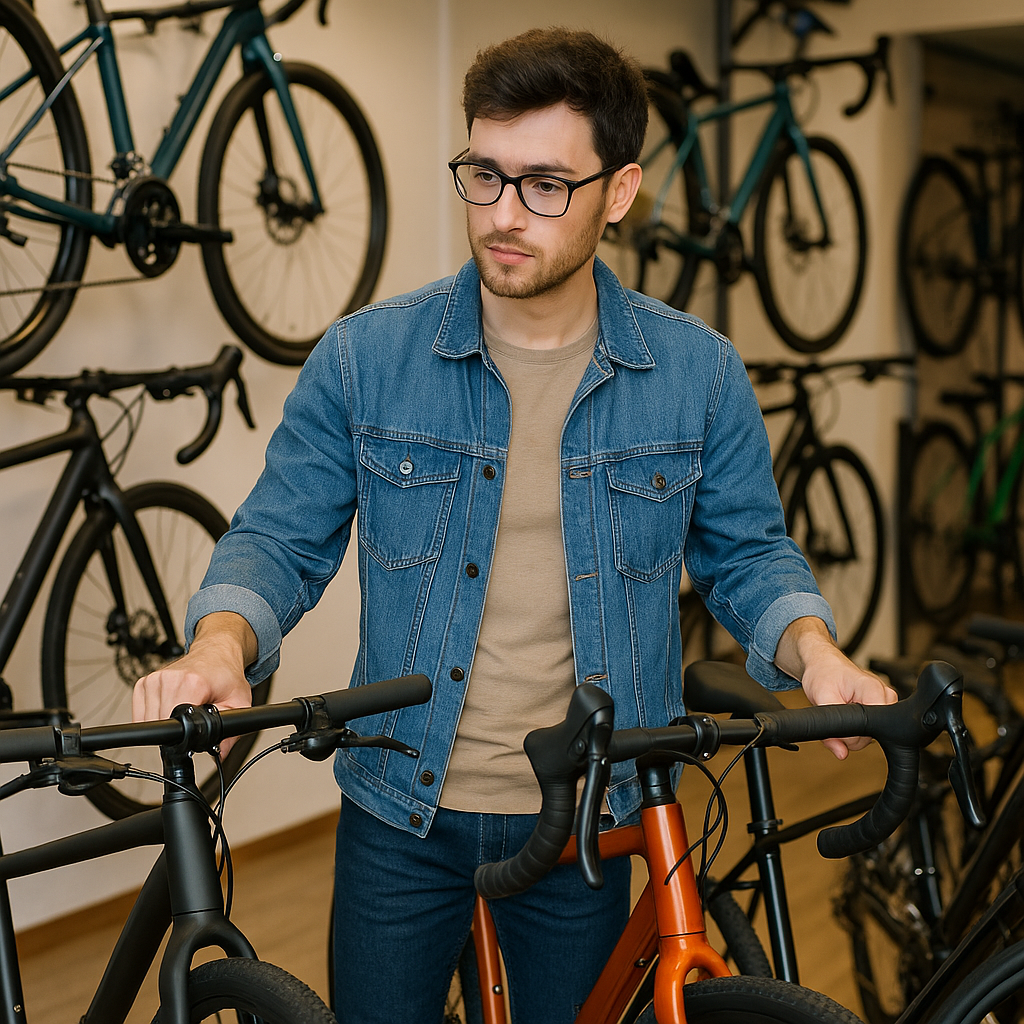person trying to choose between bikes